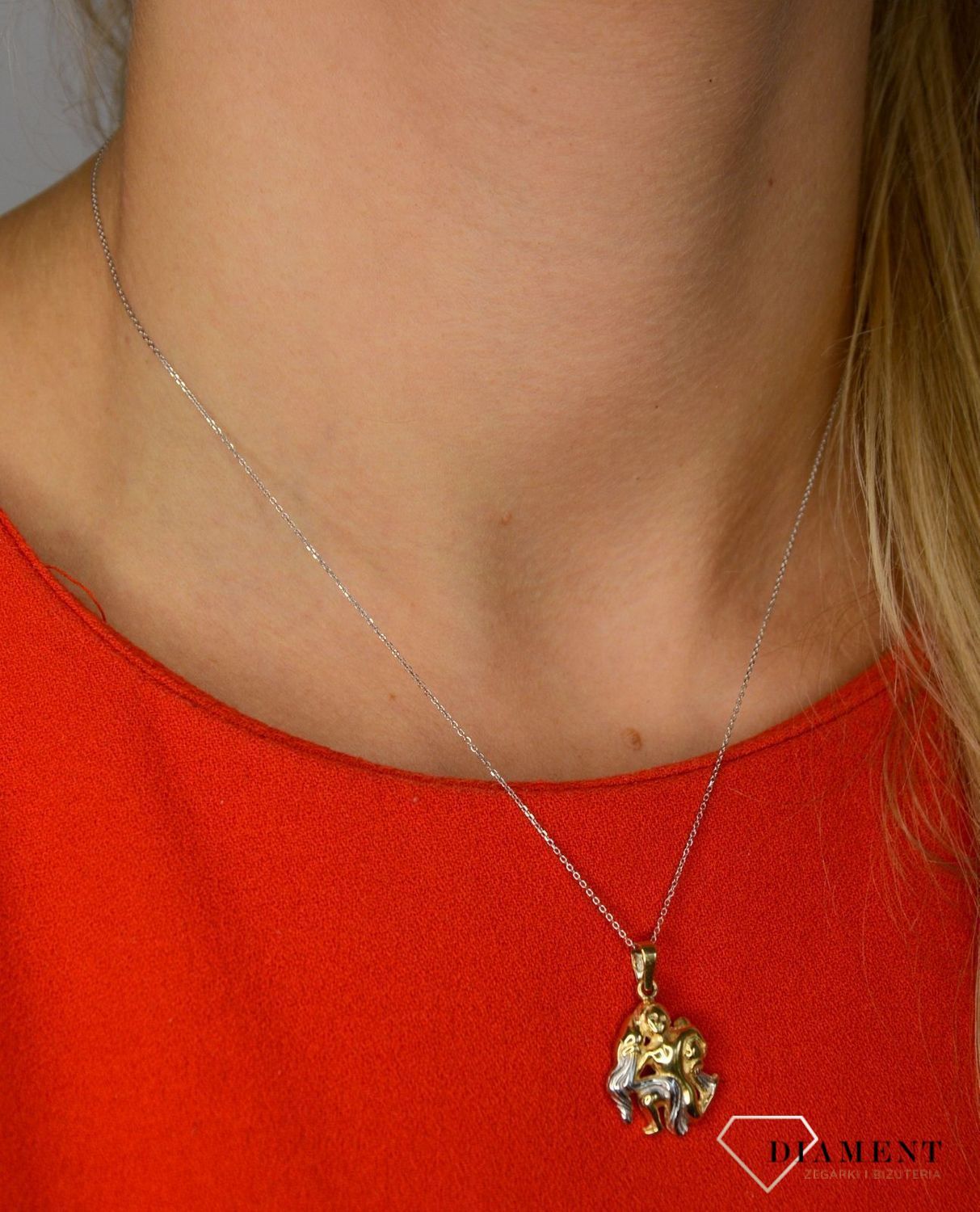 Złota zawieszka 585 znak zodiaku Wodnik DIA-ZAW-0821-585.jpg