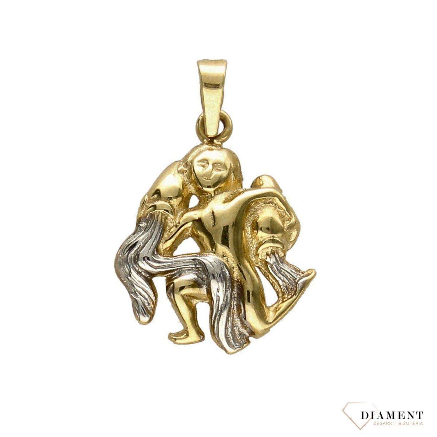 Złota zawieszka 585 znak zodiaku Wodnik DIA-ZAW-0821-585.jpg