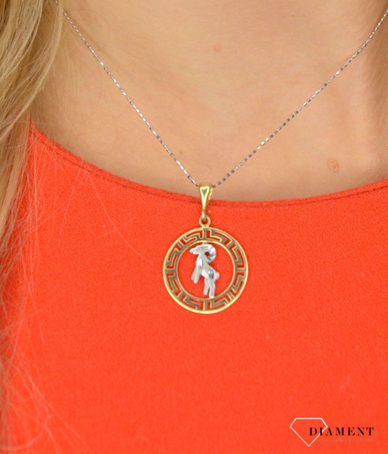 Złota zawieszka 585 znak zodiaku Baran DIA-ZAW-0827-585.jpg