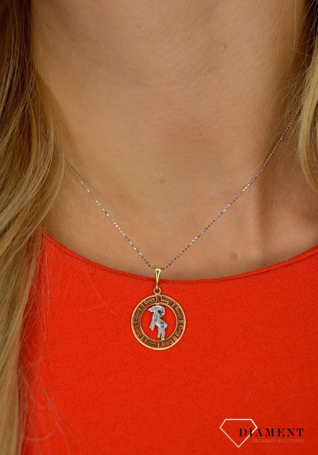 Złota zawieszka 585 znak zodiaku Baran DIA-ZAW-0827-585.jpg