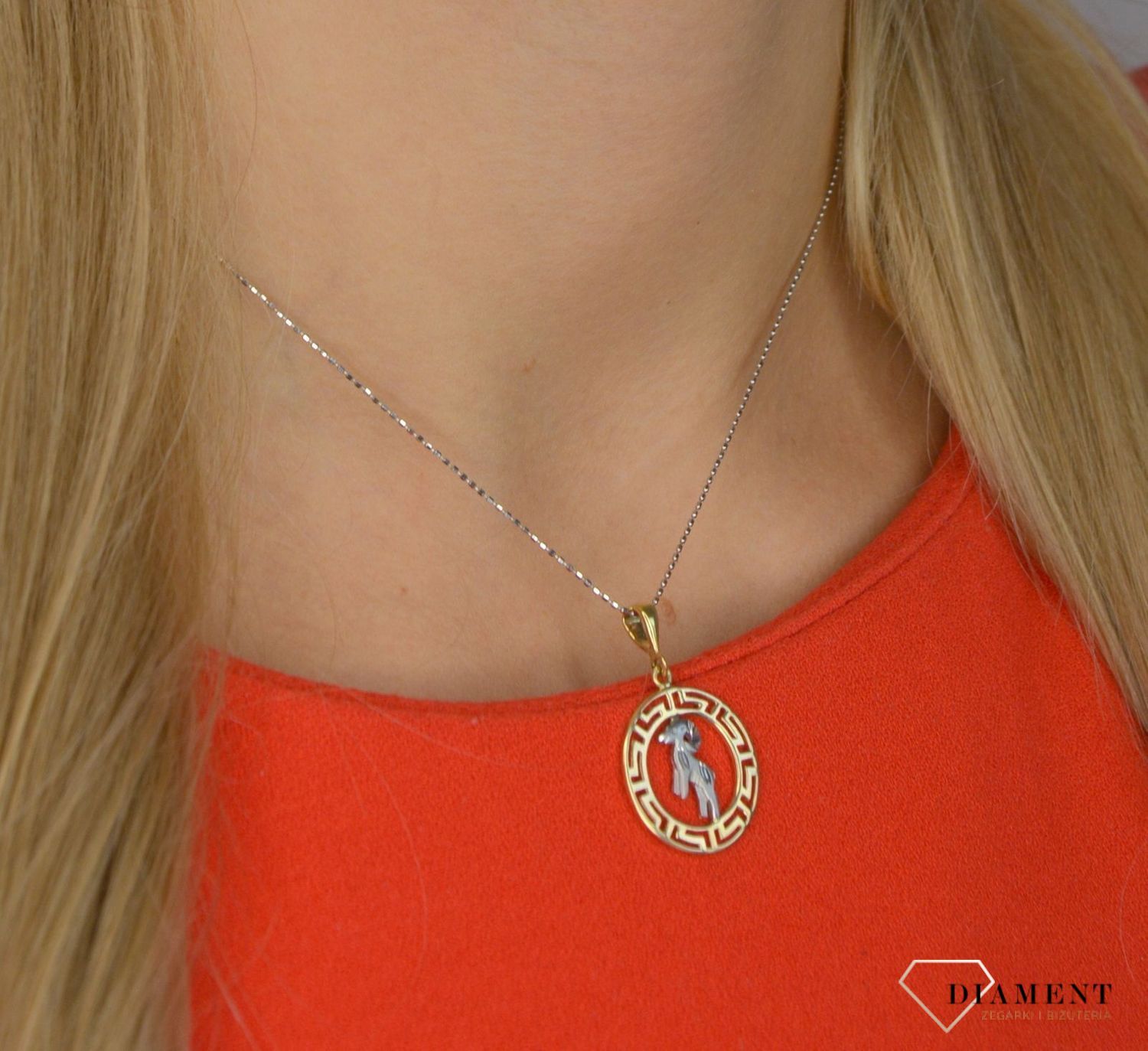 Złota zawieszka 585 znak zodiaku Baran DIA-ZAW-0827-585.jpg