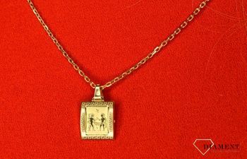 Złota zawieszka 585 znak zodiaku Bliźnięta DIA-ZAW-0828-585 💎 Złota zawieszka z znakiem zodiaku Bliźnięta 💎 (1).JPG