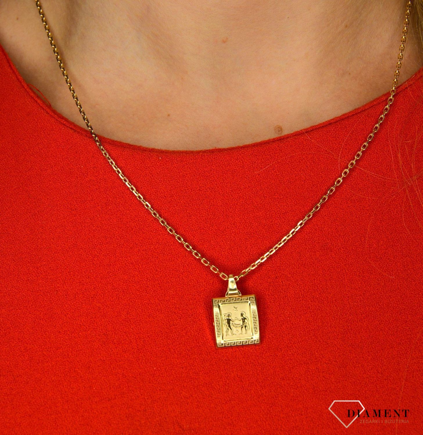 Złota zawieszka 585 znak zodiaku Bliźnięta DIA-ZAW-0828-585.jpg