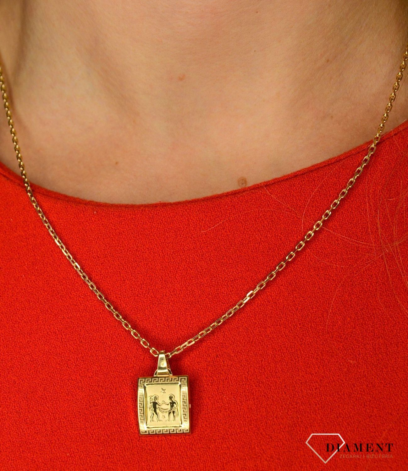 Złota zawieszka 585 znak zodiaku Bliźnięta DIA-ZAW-0828-585.jpg