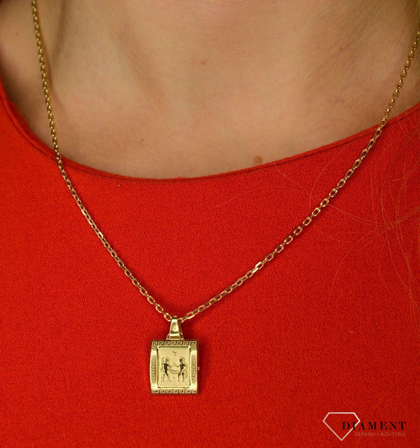 Złota zawieszka 585 znak zodiaku Bliźnięta DIA-ZAW-0828-585.jpg