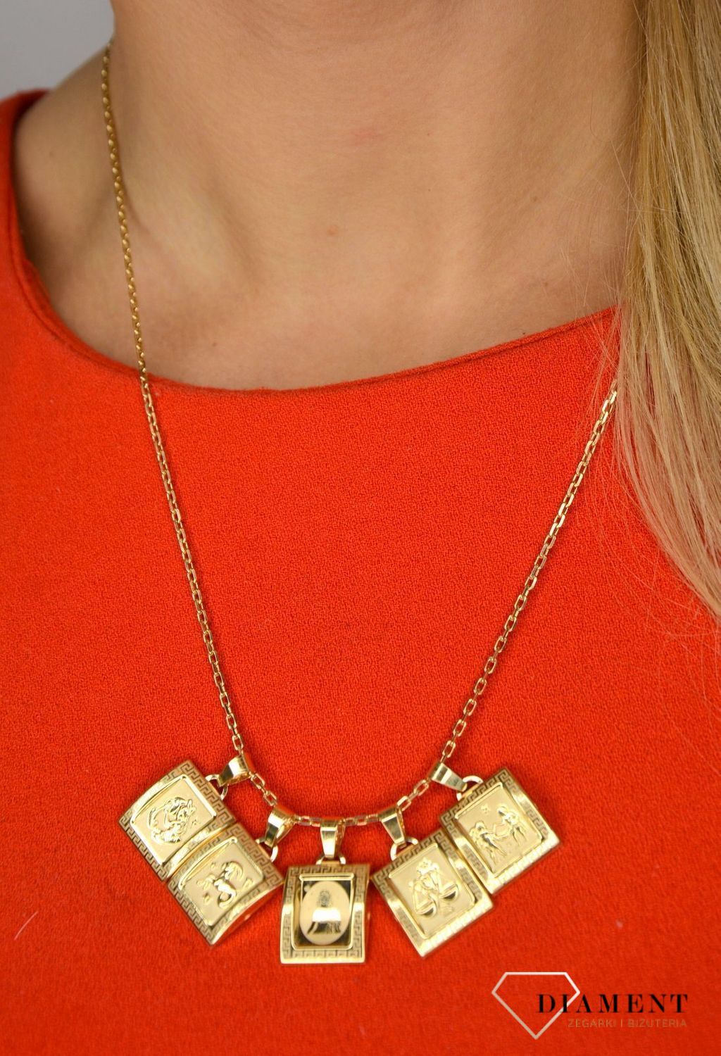 Złota zawieszka 585 znak zodiaku Bliźnięta DIA-ZAW-0828-585.jpg