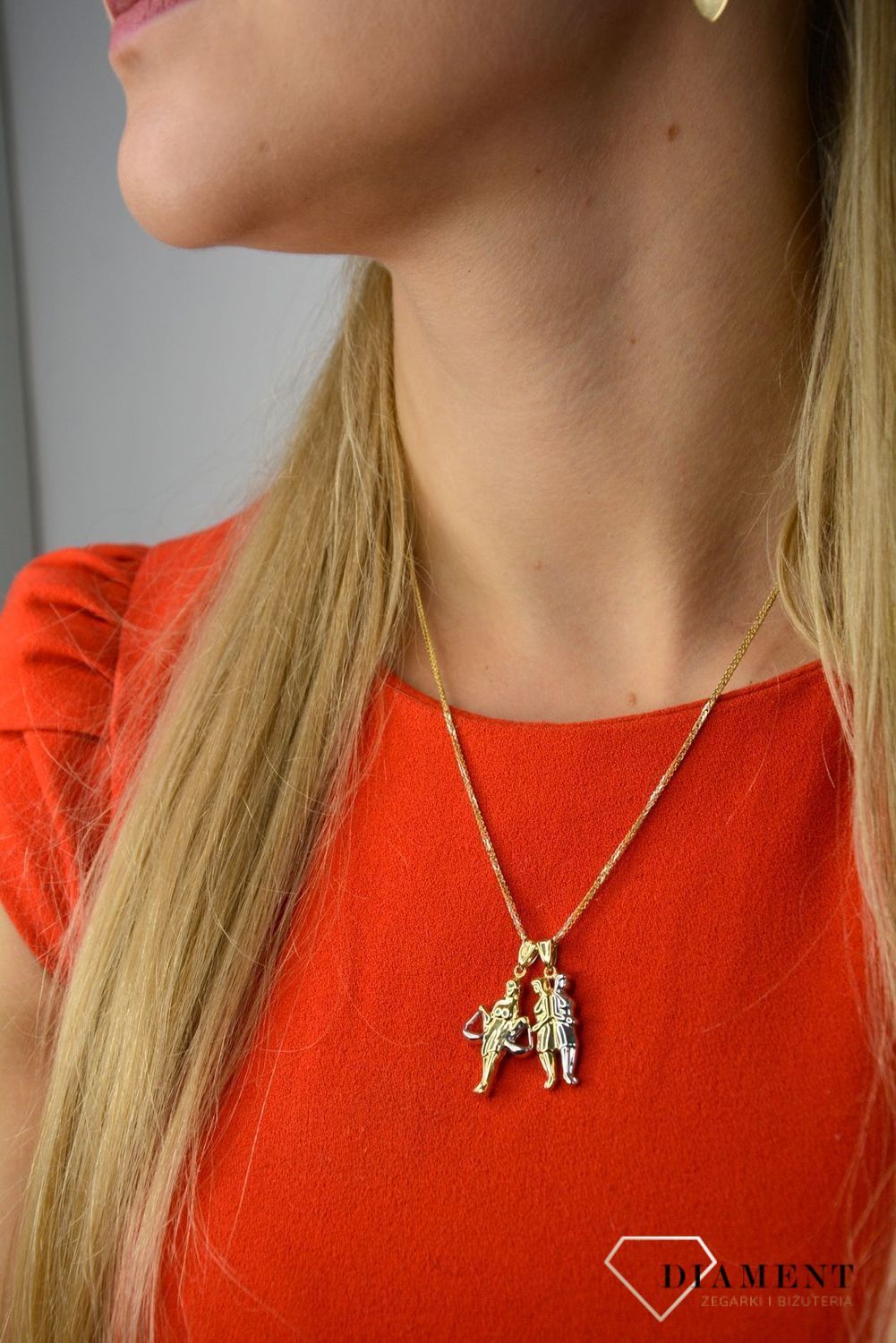 Złota zawieszka 585 Bliźnięta DIA-ZAW-0829-585.jpg