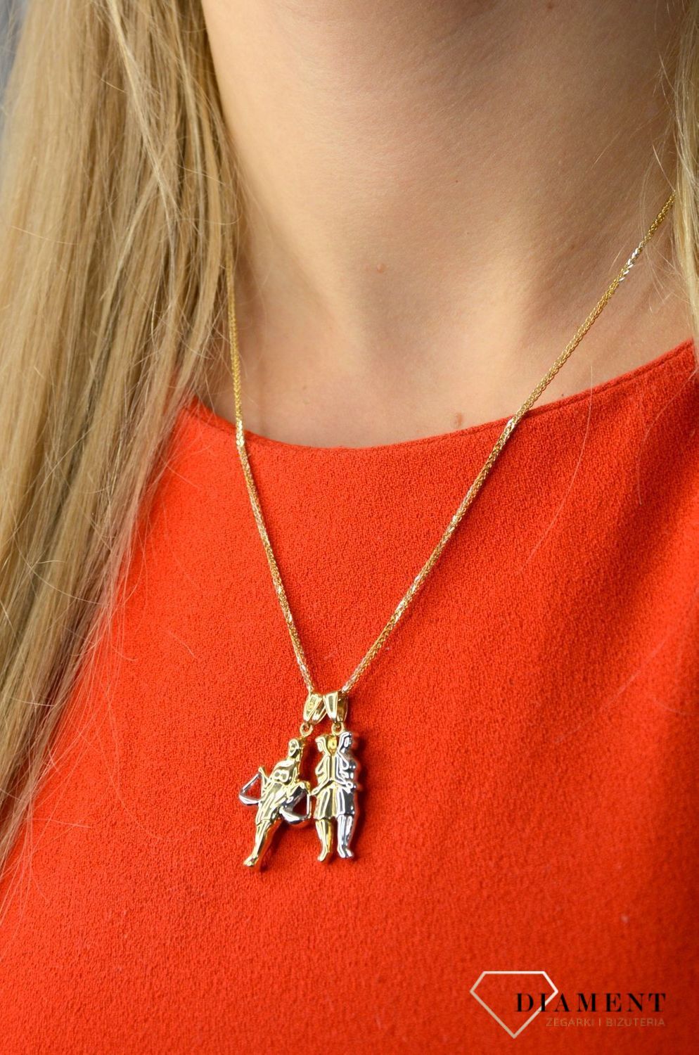 Złota zawieszka 585 Bliźnięta DIA-ZAW-0829-585.jpg