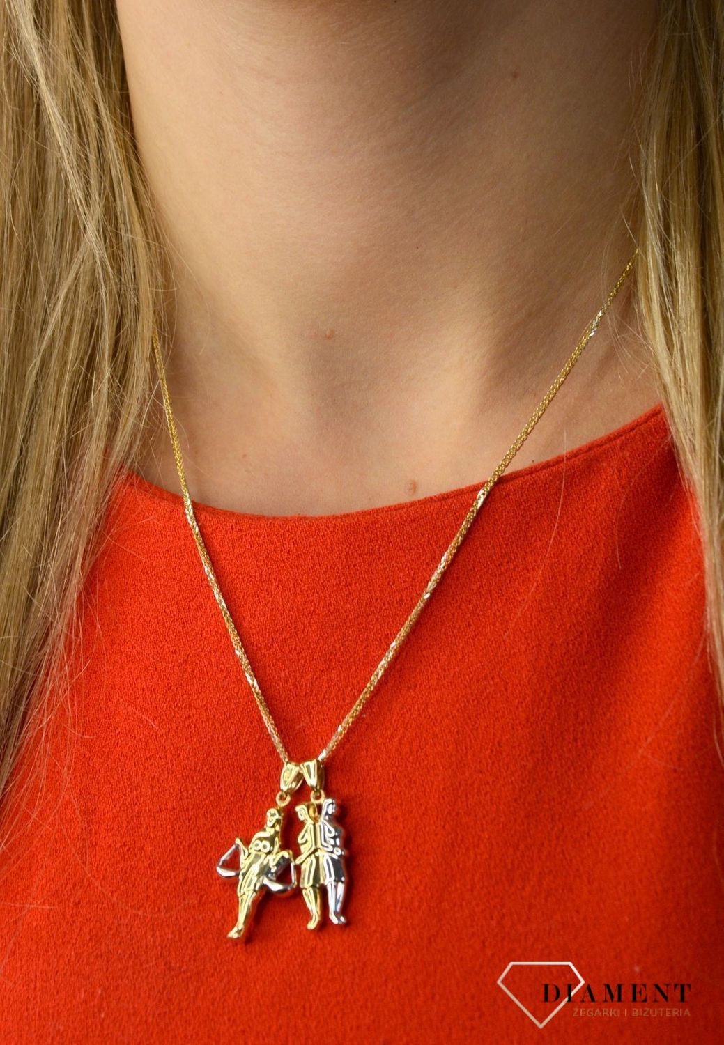 Złota zawieszka 585 Bliźnięta DIA-ZAW-0829-585.jpg