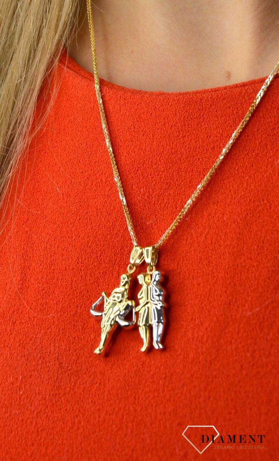 Złota zawieszka 585 Bliźnięta DIA-ZAW-0829-585.jpg