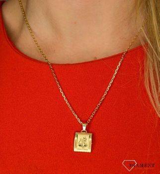 Złota zawieszka 585 Znak zodiaku Waga DIA-ZAW-0830-585 💎 Złota zawieszka wykonana z najwyższej jakości złota próby 585 💎 (3).JPG