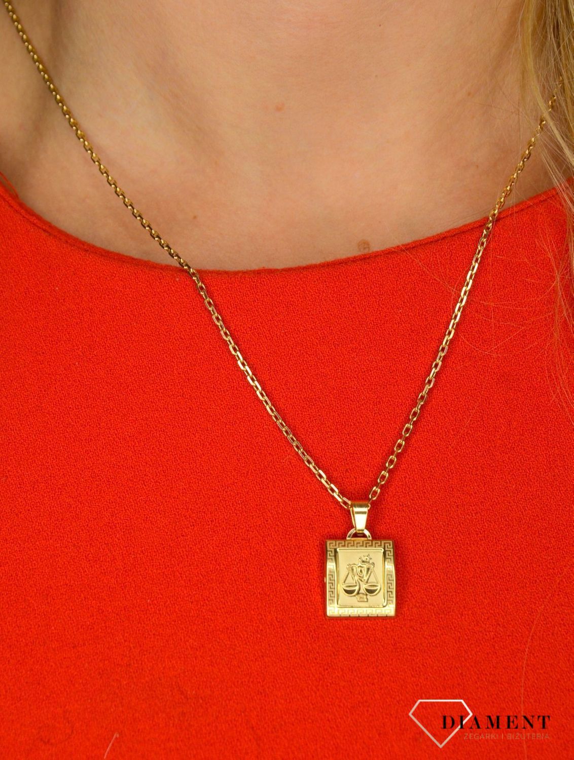 Złota zawieszka 585 Znak zodiaku Waga DIA-ZAW-0830-585.jpg