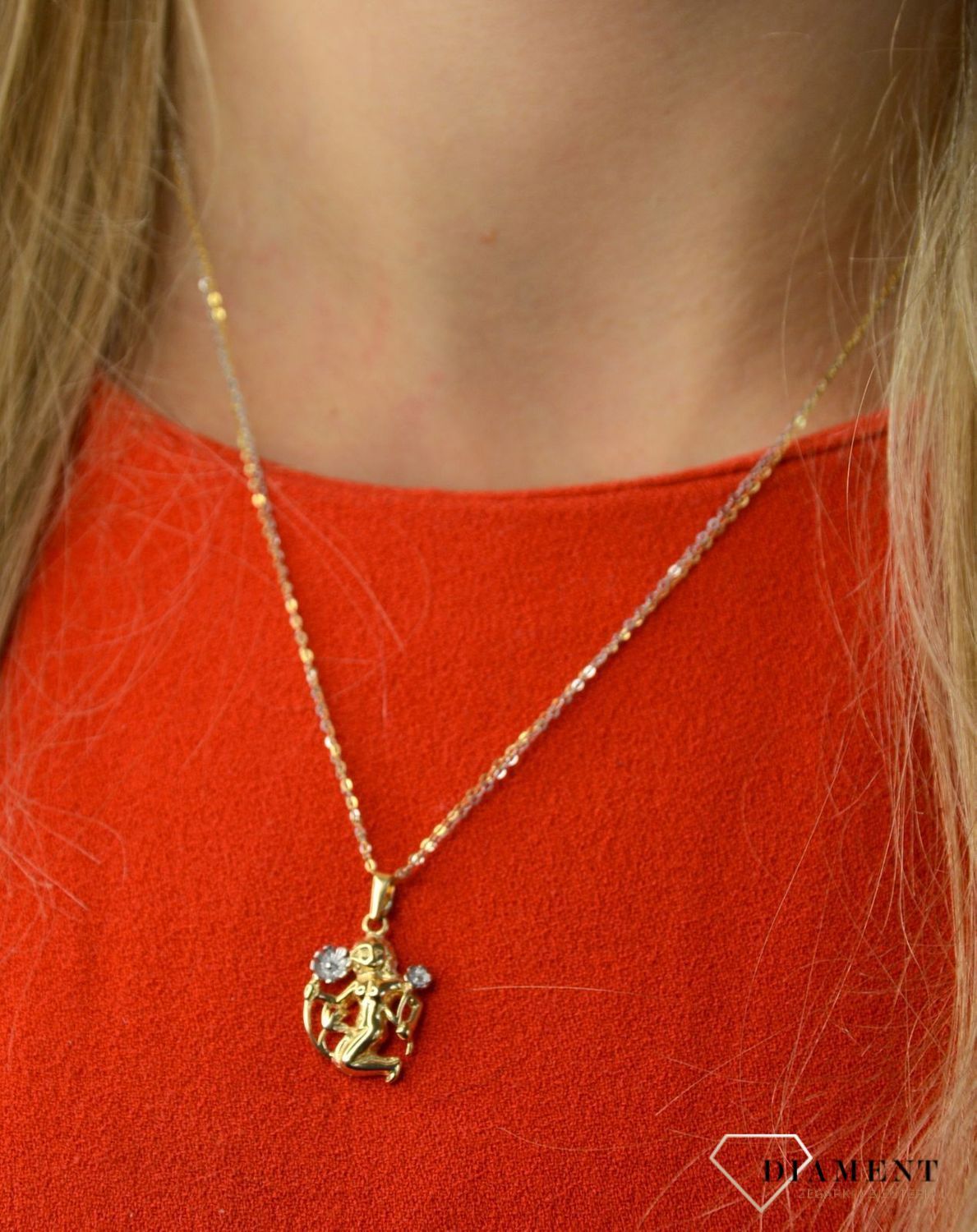 Złota zawieszka 585 znak zodiaku Panna DIA-ZAW-0834-585.jpg