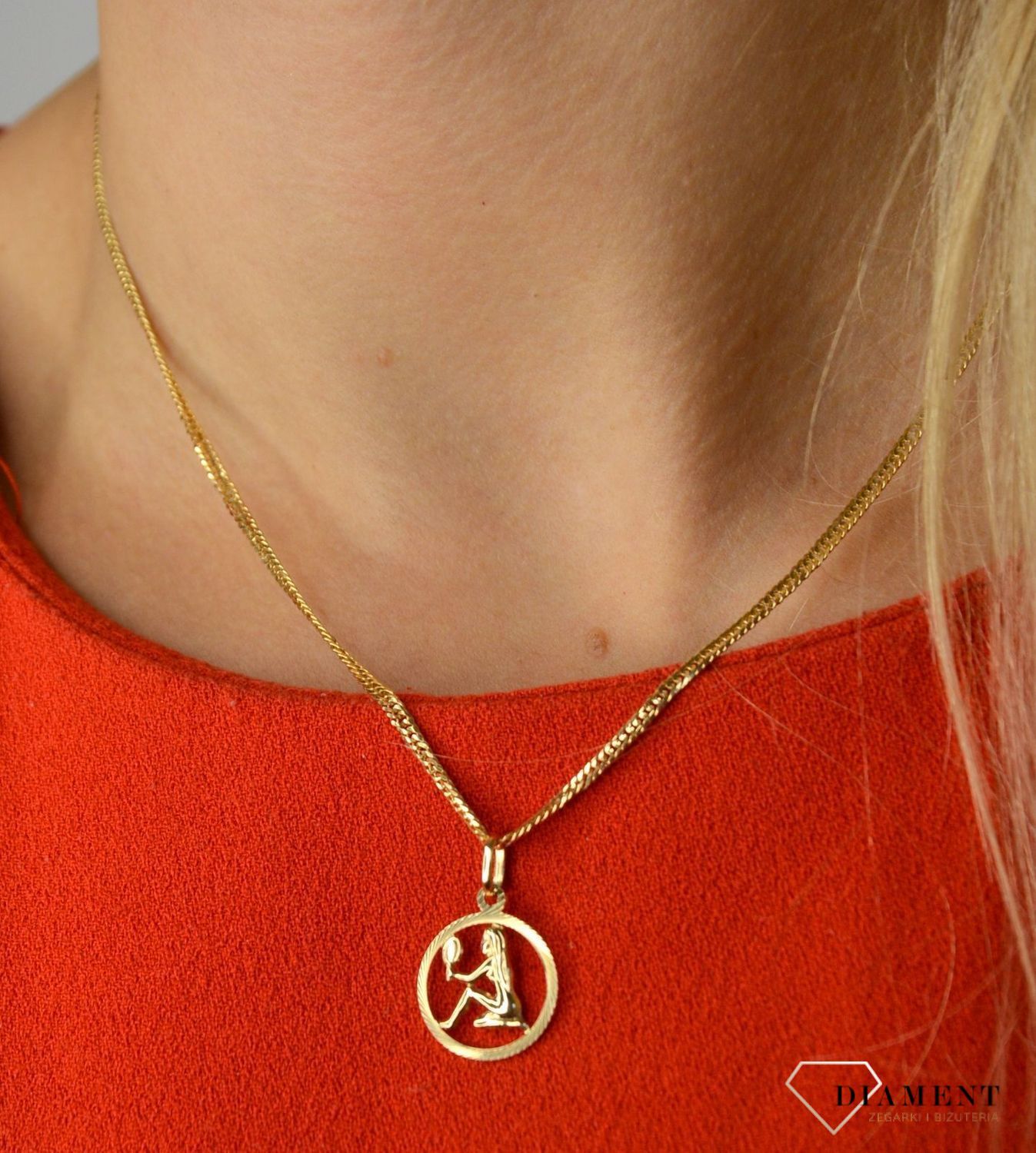 Złota zawieszka 585 znak zodiaku Panna DIA-ZAW-0836-585.jpg
