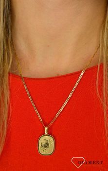 Złota zawieszka 585 znak zodiaku Rak DIA-ZAW-0837-585 💎 Złota zawieszka w formie płaskiej blaszki ze znakiem zodiaku rak 💎 (1).JPG