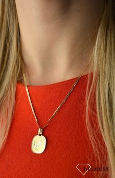 Złota zawieszka 585 znak zodiaku Rak DIA-ZAW-0837-585 💎 Złota zawieszka w formie płaskiej blaszki ze znakiem zodiaku rak 💎 (2).JPG