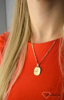 Złota zawieszka 585 znak zodiaku Rak DIA-ZAW-0837-585 💎 Złota zawieszka w formie płaskiej blaszki ze znakiem zodiaku rak 💎 (3).JPG