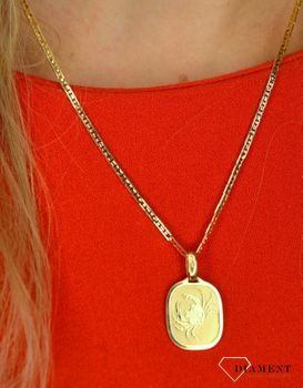 Złota zawieszka 585 znak zodiaku Rak DIA-ZAW-0837-585 💎 Złota zawieszka w formie płaskiej blaszki ze znakiem zodiaku rak 💎 (6).JPG