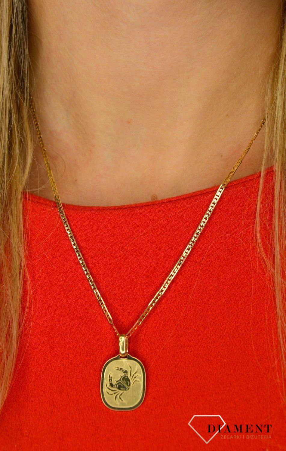 Złota zawieszka 585 znak zodiaku Rak DIA-ZAW-0837-585.jpg