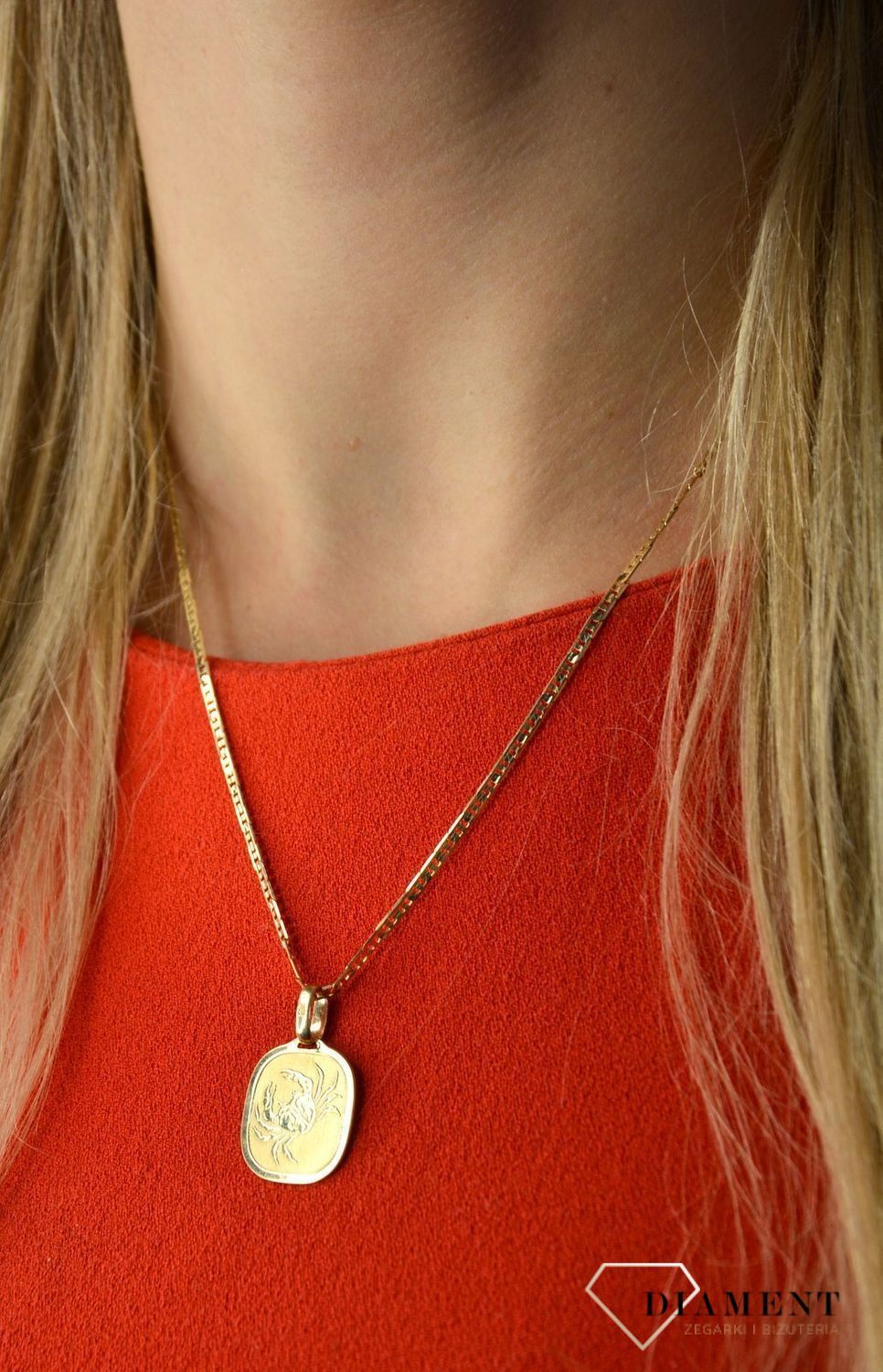 Złota zawieszka 585 znak zodiaku Rak DIA-ZAW-0837-585.jpg