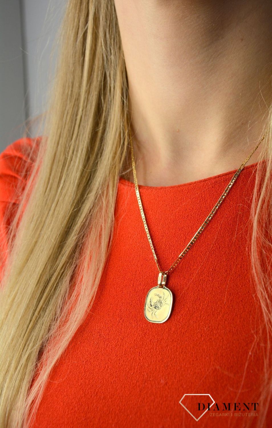 Złota zawieszka 585 znak zodiaku Rak DIA-ZAW-0837-585.jpg