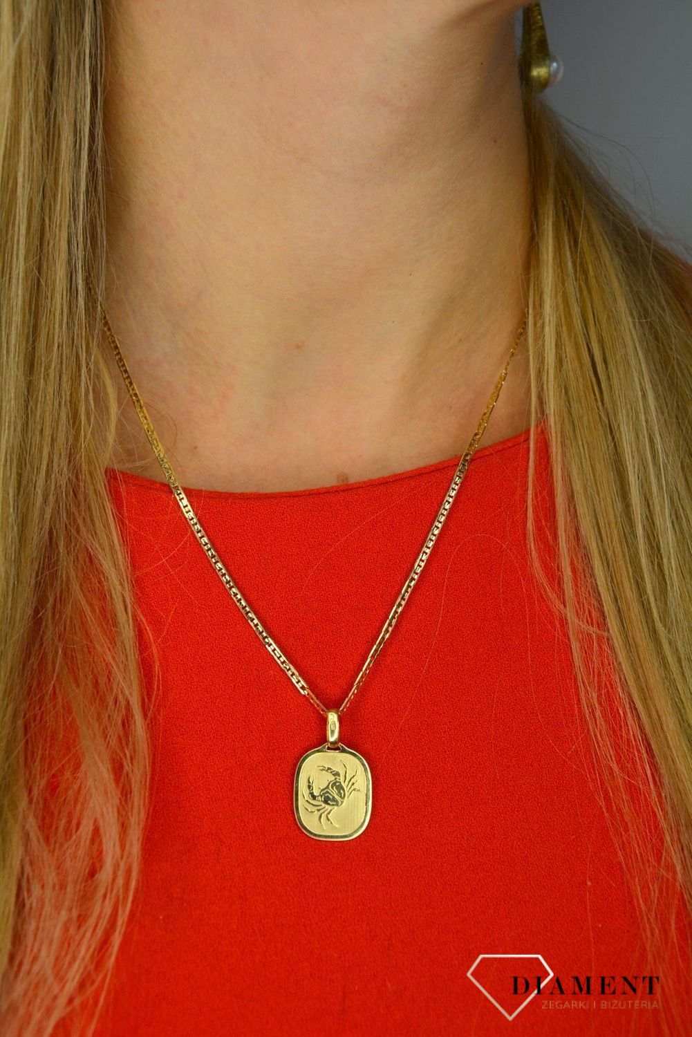 Złota zawieszka 585 znak zodiaku Rak DIA-ZAW-0837-585.jpg
