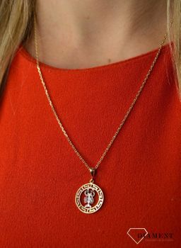 Złota zawieszka 585 znak zodiaku Rak DIA-ZAW-0838-585 💎 Złota zawieszka wykonana z najwyższej jakości złota próby 585 💎  (4).JPG