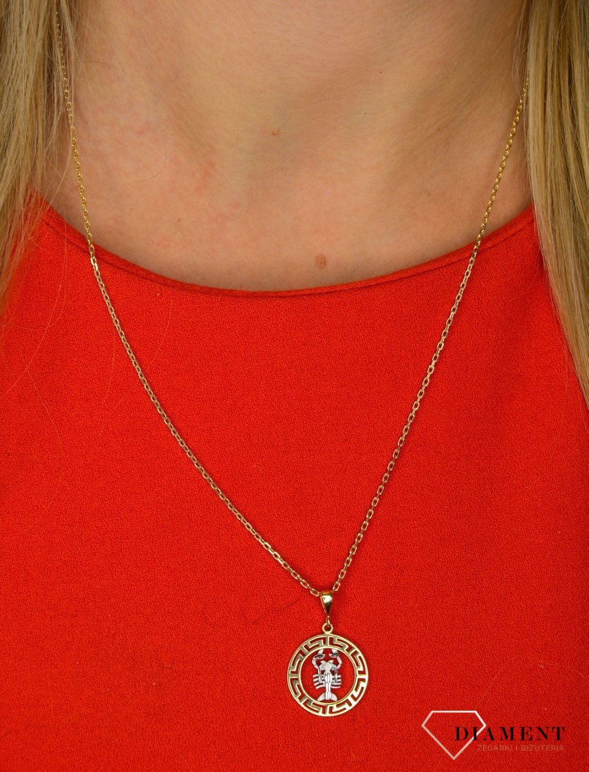 Złota zawieszka 585 znak zodiaku Rak DIA-ZAW-0838-585.jpg