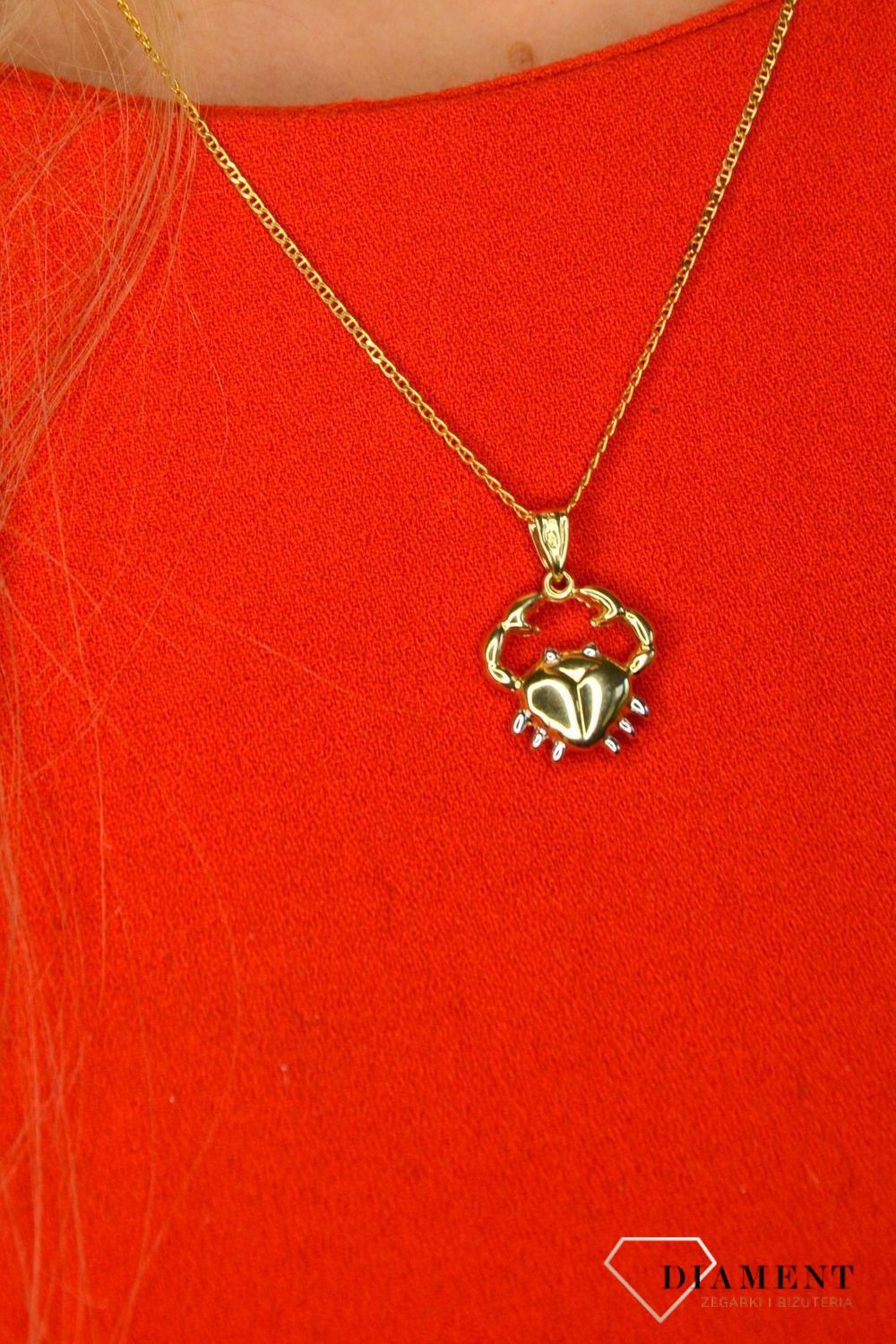 Złota zawieszka 585 znak zodiaku Rak DIA-ZAW-0839-585.jpg