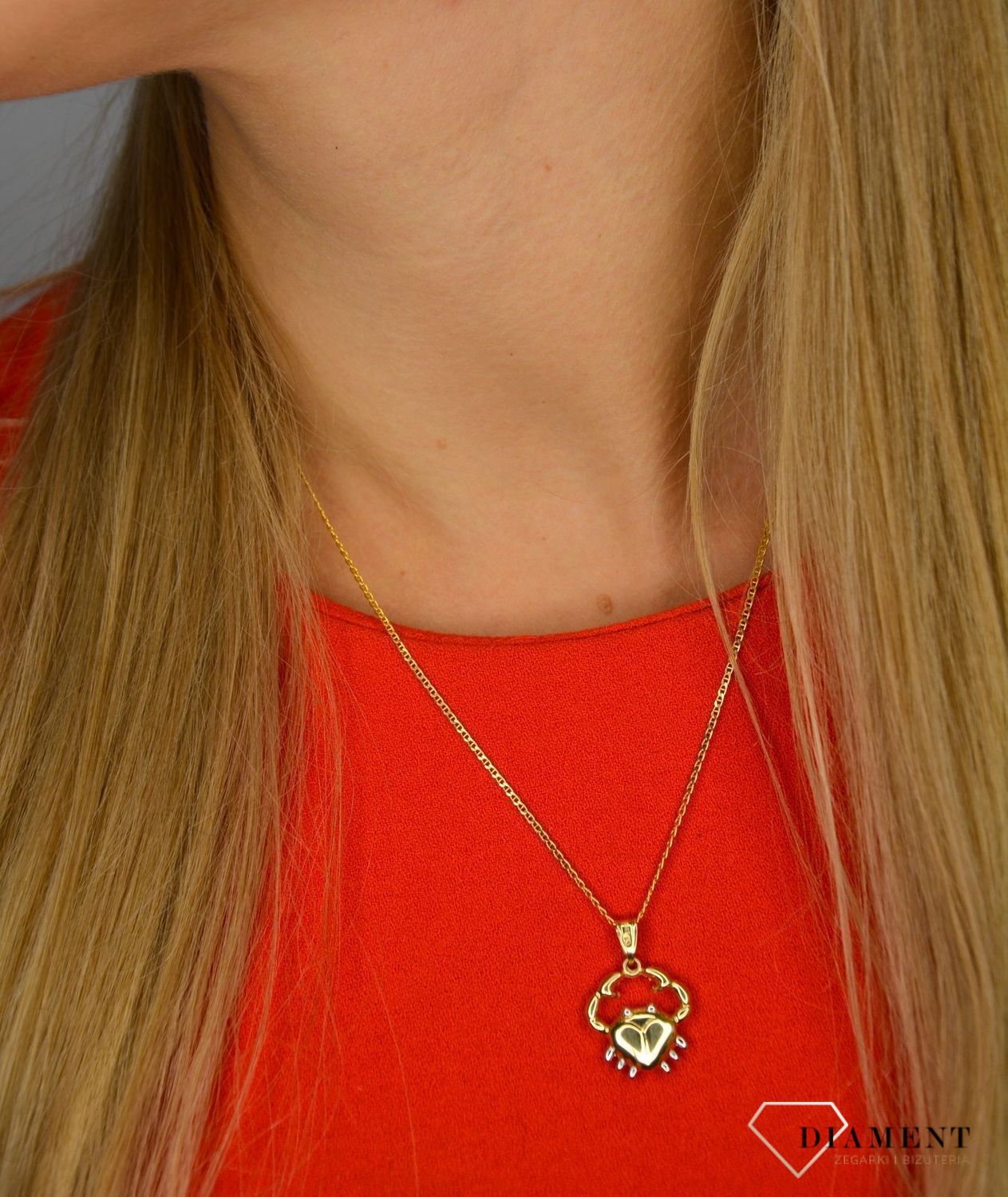 Złota zawieszka 585 znak zodiaku Rak DIA-ZAW-0839-585.jpg