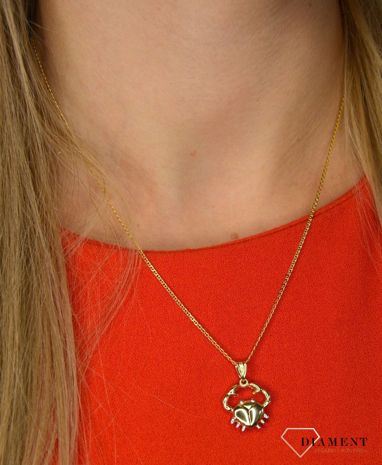 Złota zawieszka 585 znak zodiaku Rak DIA-ZAW-0839-585.jpg