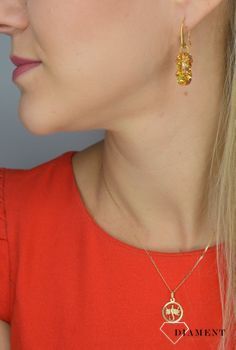Złota zawieszka 585 znak zodiaku skorpion DIA-ZAW-0840-585 💎 Złota zawieszka w okrągłym kształcie ze znakiem zodiaku skorpion 💎 (4).JPG