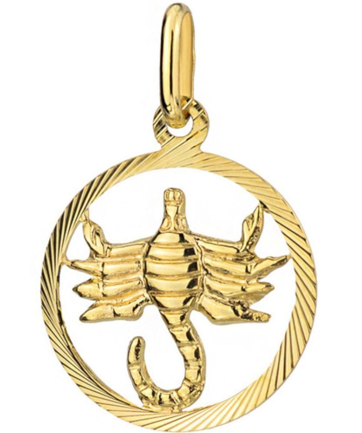 Złota zawieszka 585 znak zodiaku skorpion DIA-ZAW-0840-585 💎 Złota zawieszka w okrągłym kształcie ze znakiem zodiaku skorpion.jpg