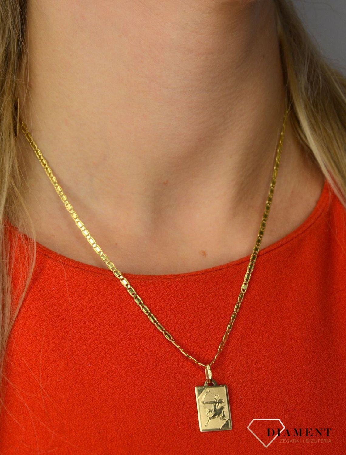 Złota zawieszka 585 znak zodiaku Strzelec DIA-ZAW-0843-585 💎 Złota zawieszka ze znakiem zodiaku w postaci strzelca 💎  (3).JPG