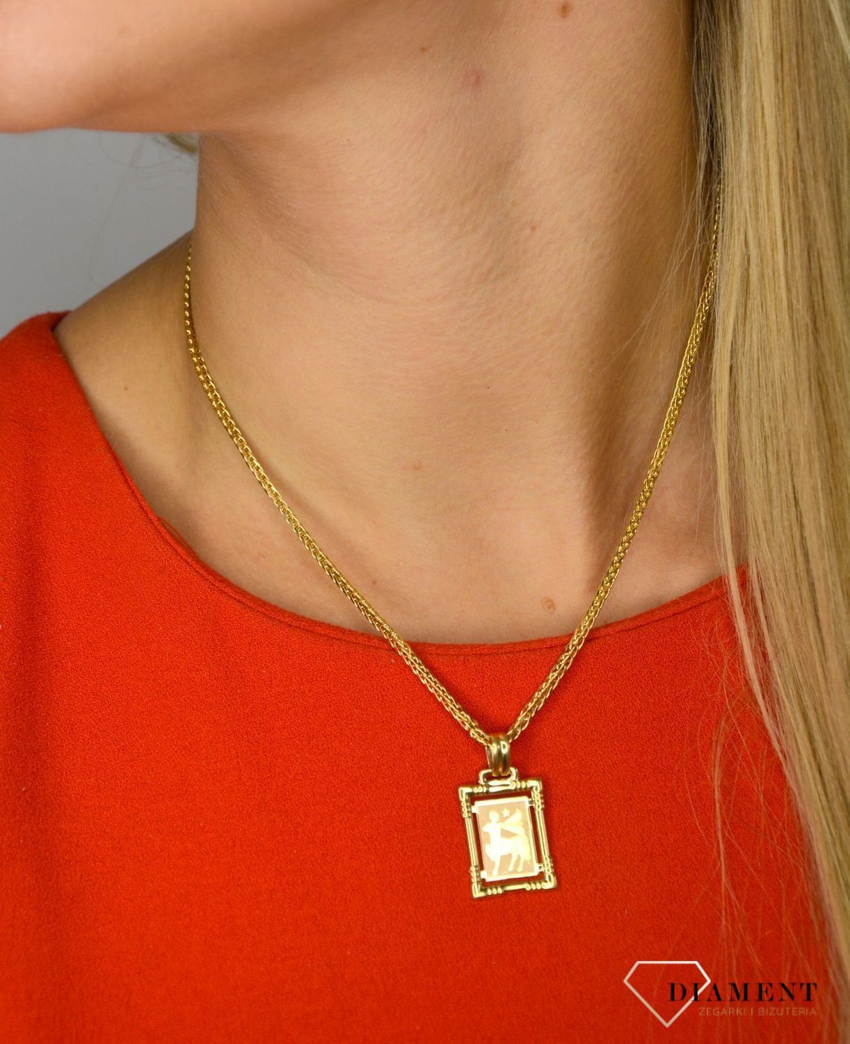 Złota zawieszka znak zodiaku Strzelec DIA-ZAW-0844-585.jpg