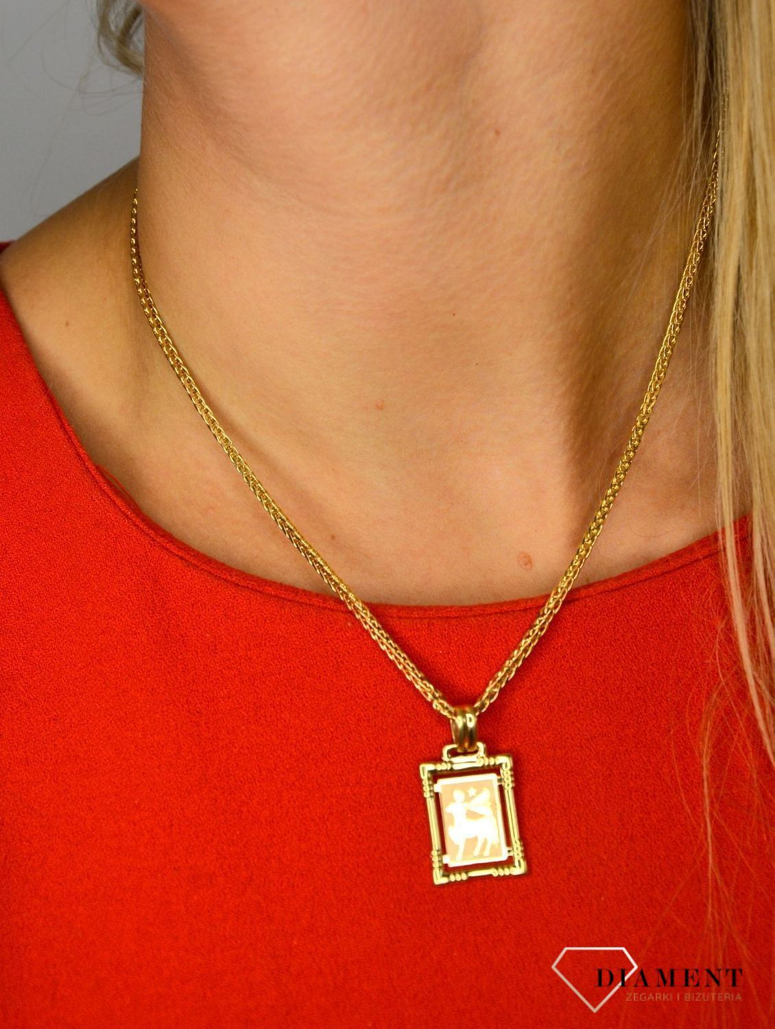 Złota zawieszka znak zodiaku Strzelec DIA-ZAW-0844-585.jpg