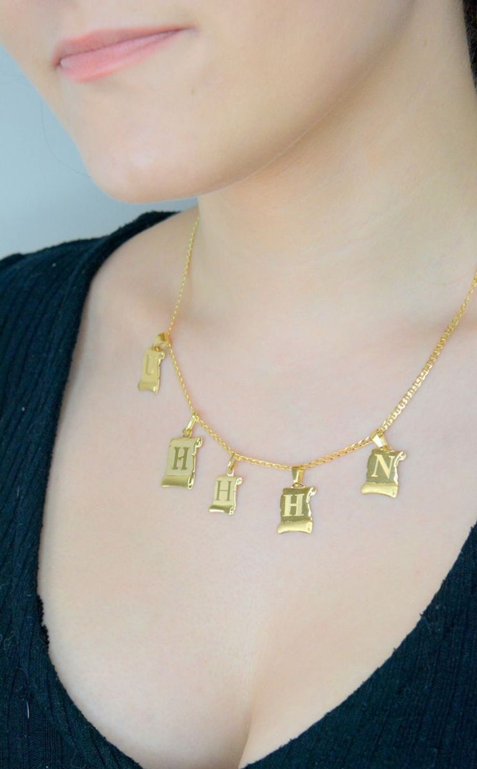 Zawieszka złota Papirus Literka N złota litera N 585 DIA-ZAW-0853-585.  Zawieszka złota na prezent..jpg