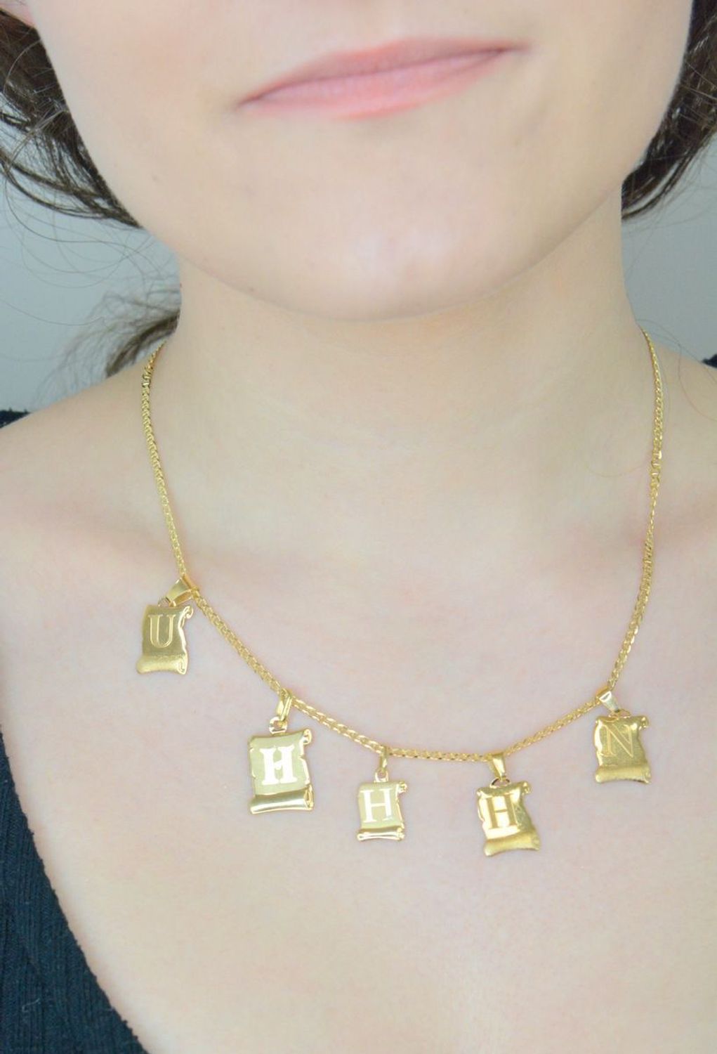 Zawieszka złota Papirus Literka N złota litera N 585 DIA-ZAW-0853-585.  Zawieszka złota na prezent..jpg