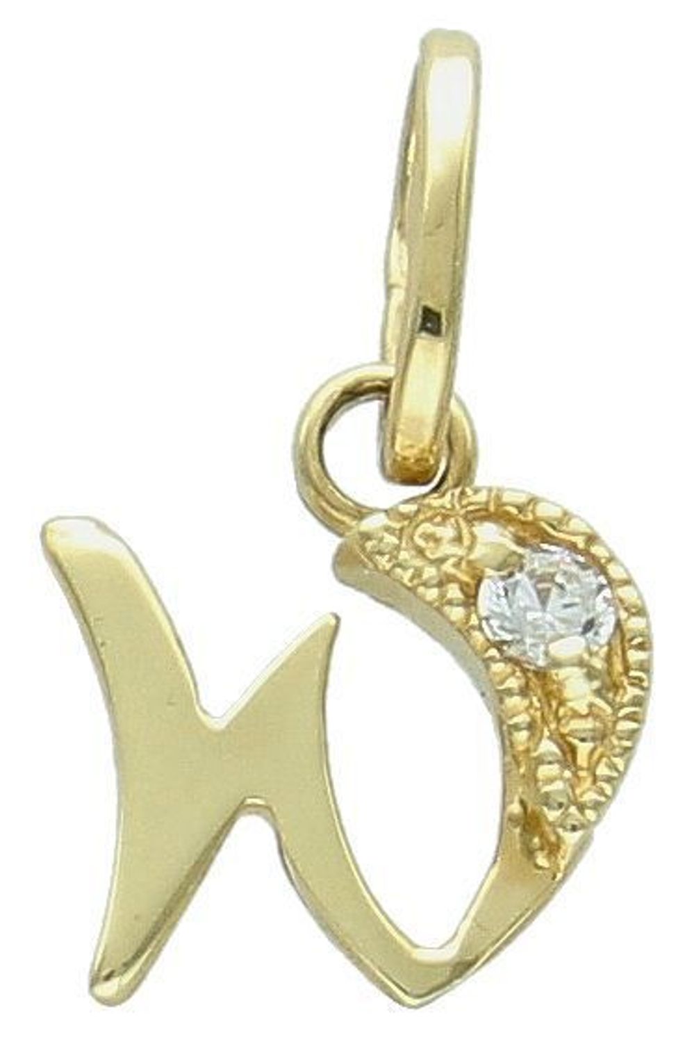 Zawieszka złota literka W, litera W próba 585 DIA-ZAW-0876-585. Złota zawieszka z literką na prezent. Zawieszka serce dla kobiety. Personalizowana zawieszka. Zawieszka z literą.1.jpg