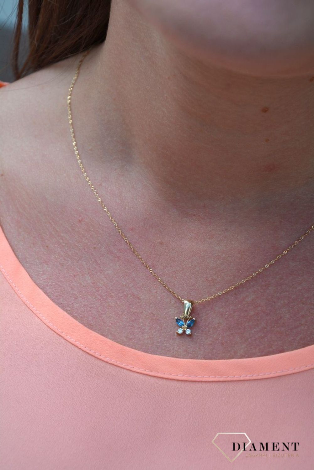 Złota zawieszka 585 motylek niebieski DIA-ZAW-0886-585.jpg