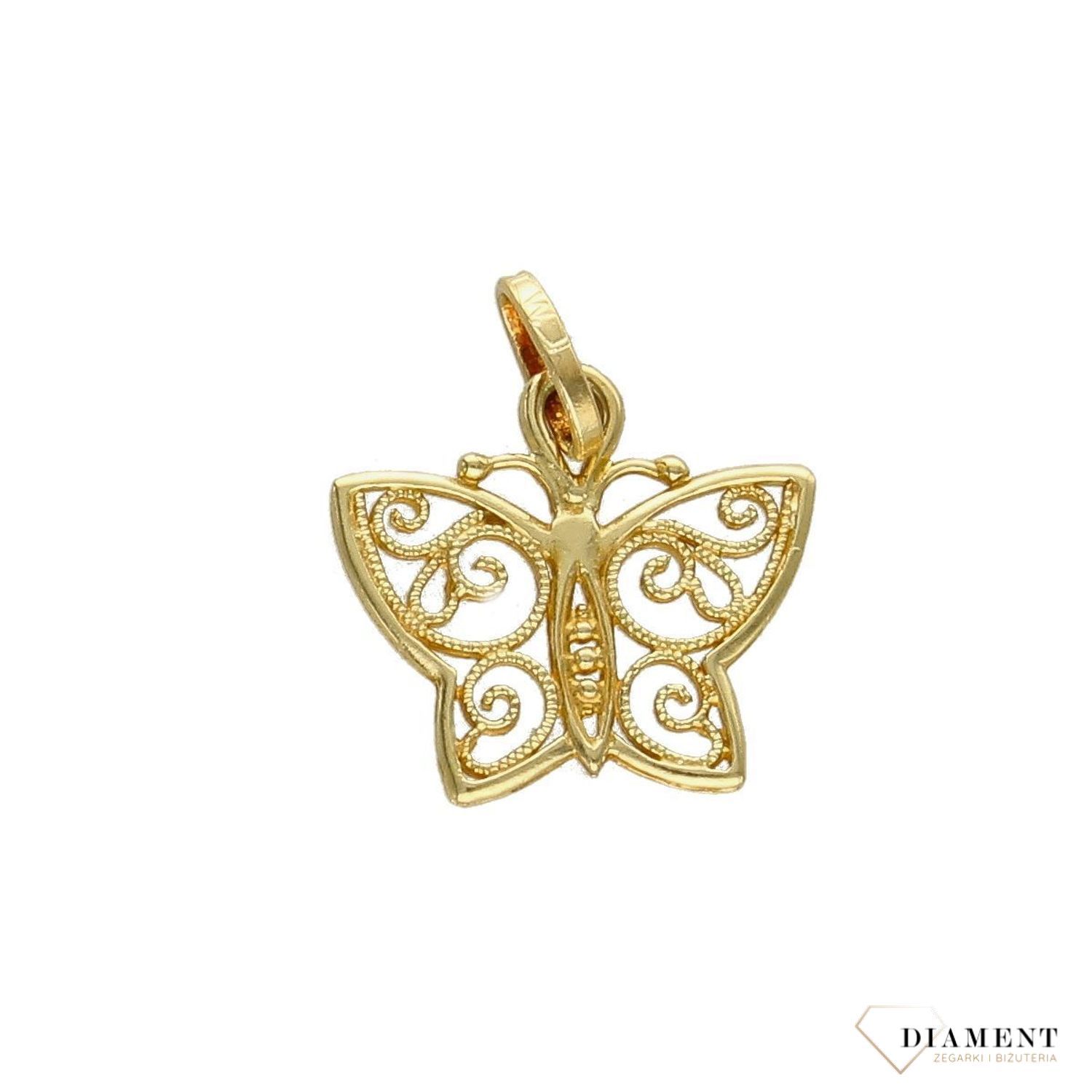 Złota zawieszka 333 ażurowy motylek DIA-ZAW-0890-585.jpg