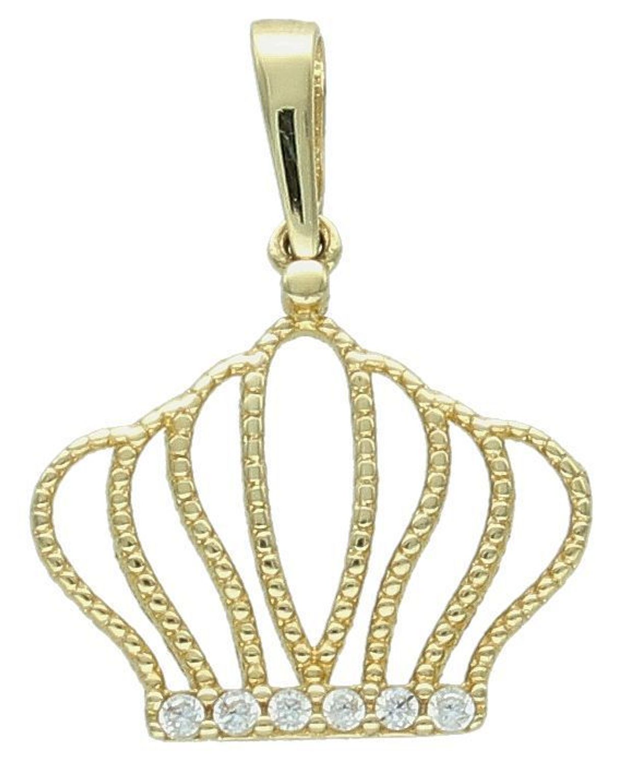 Zawieszka złota Korona z cyrkoniami próba 585 DIA-ZAW-0891-585. Złoty wisiorek z koroną. Złota biżuteria z cyrkoniami. Elegancka zawieszka złota.  Biżuteria na prezent. Biżuteria damska. 1.jpg