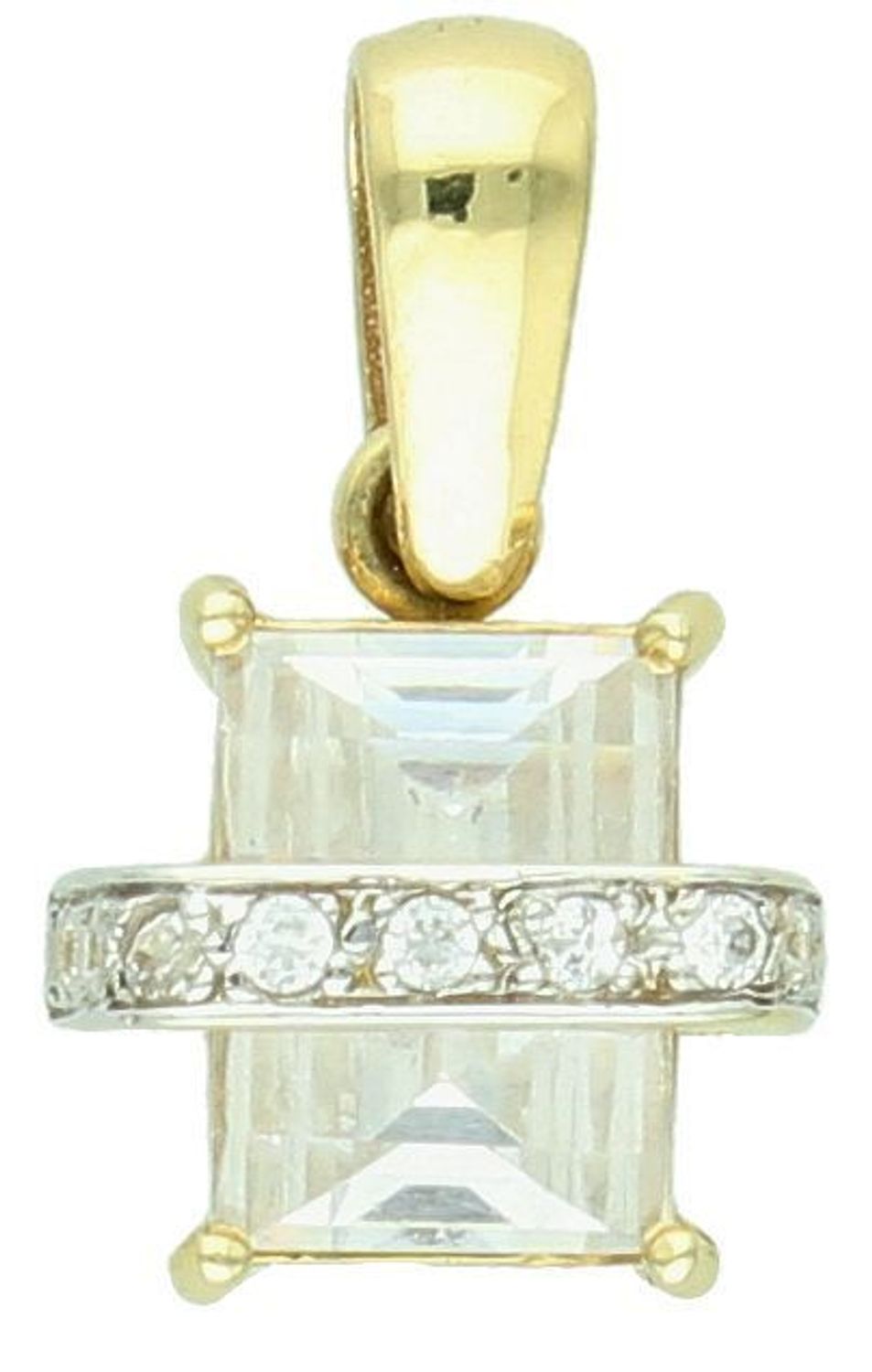 Zawieszka złota prostokątna cyrkonia, próba 585 DIA-ZAW-0897-585.  Zawieszka z cyrkoniami. Modna złota zawieszka z cyrkonią. Złota zawieszka z cyrkonią. Biżuteria na prezent. Biżuteria damska. 11.jpg