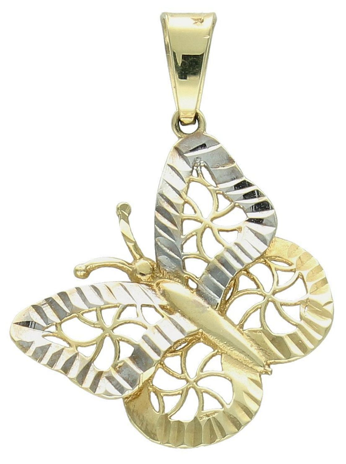 Zawieszka złota ażurowy Motyl, próba 585 DIA-ZAW-0901-585. Złoty wisiorek z motylem. Złota biżuteria bez cyrkonii. Elegancka zawieszka złota.  Biżuteria na prezent. 11.jpg