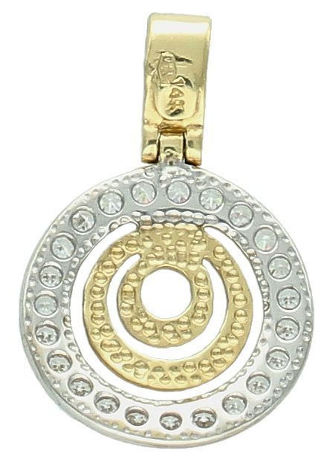 Zawieszka złota okrągła z cyrkoniami pr 585, DIA-ZAW-0906-585 Wisiorek został wykonany z wysokiej jakości złota próby 585. Złoto to jeden z najpopularniejszych kruszców, cenione 2.jpg