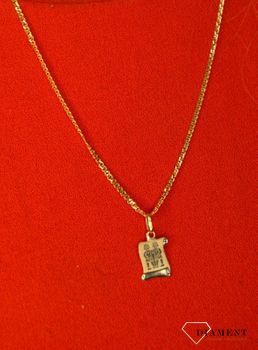 łota zawieszka 585 znak zodiaku bliźnięta DIA-ZAW-0928-585 💎 Złota zawieszka na papirusie wykonana z najwyższej jakości 14-karatowego żółtego złota z znakiem zodiaku bliźnięta 💎.JPG