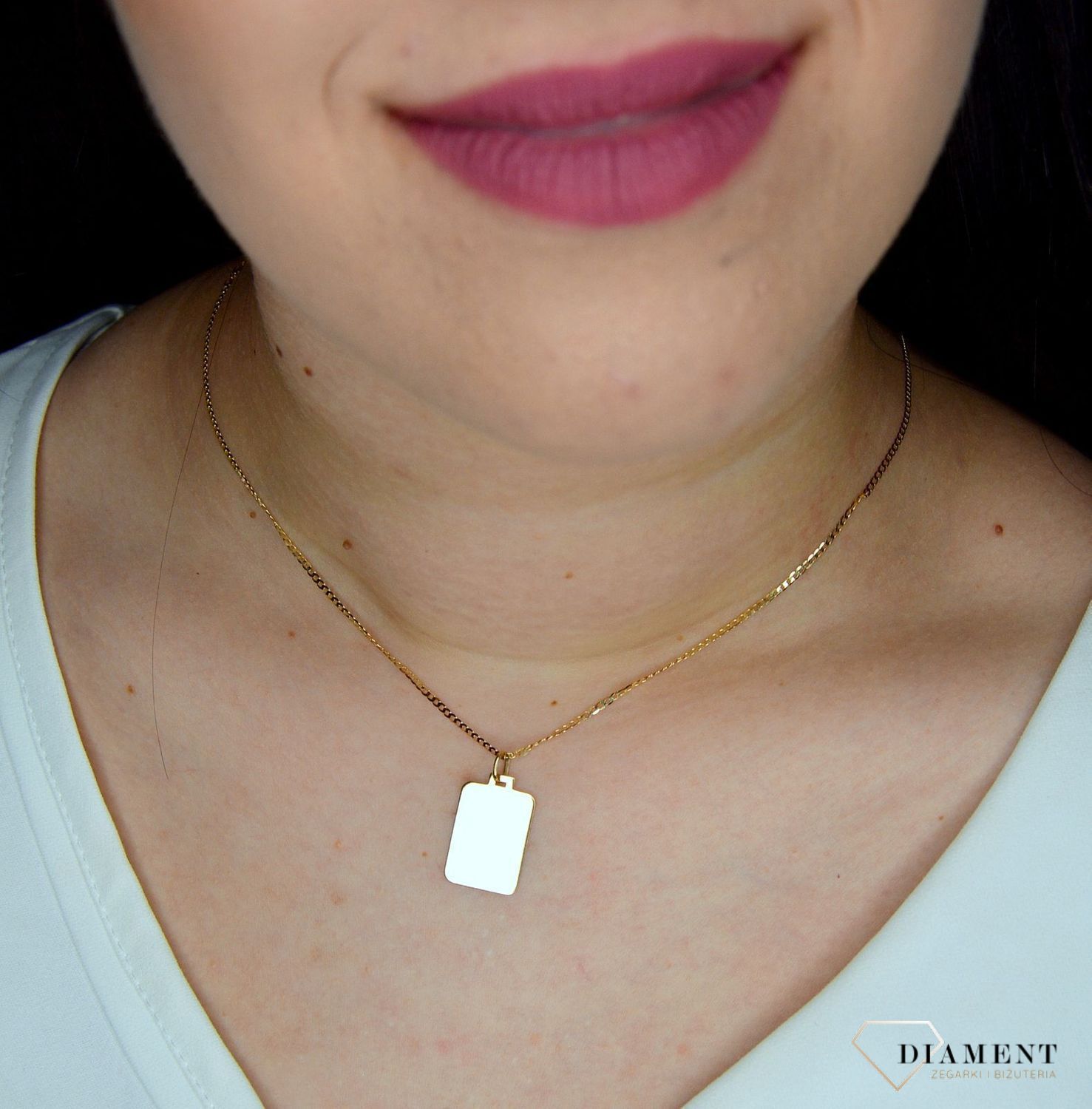 Złota zawieszka 585 blaszka gładka DIA-ZAW-0958-585.jpg