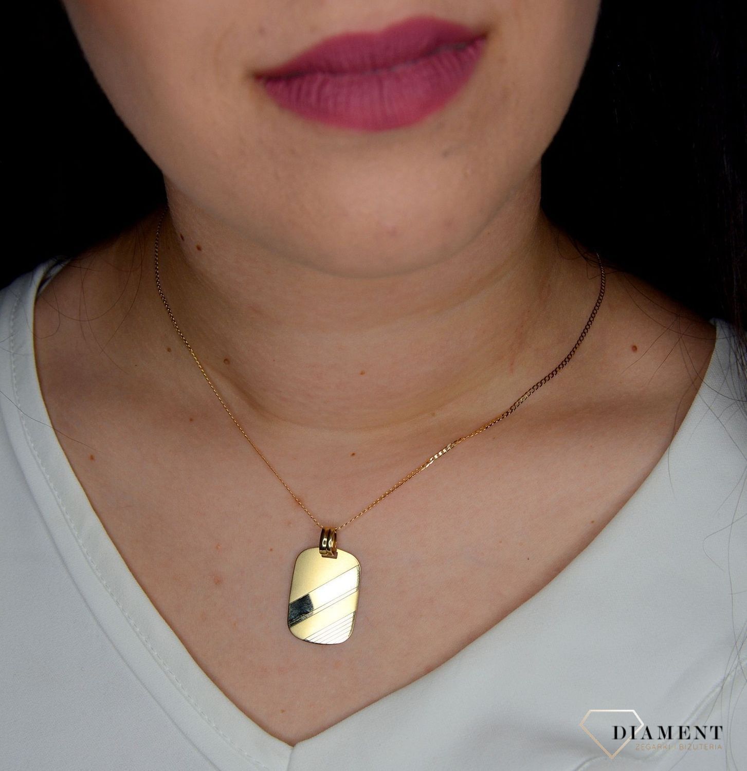 Złota zawieszka 585 mat i połysk DIA-ZAW-0962-585.jpg