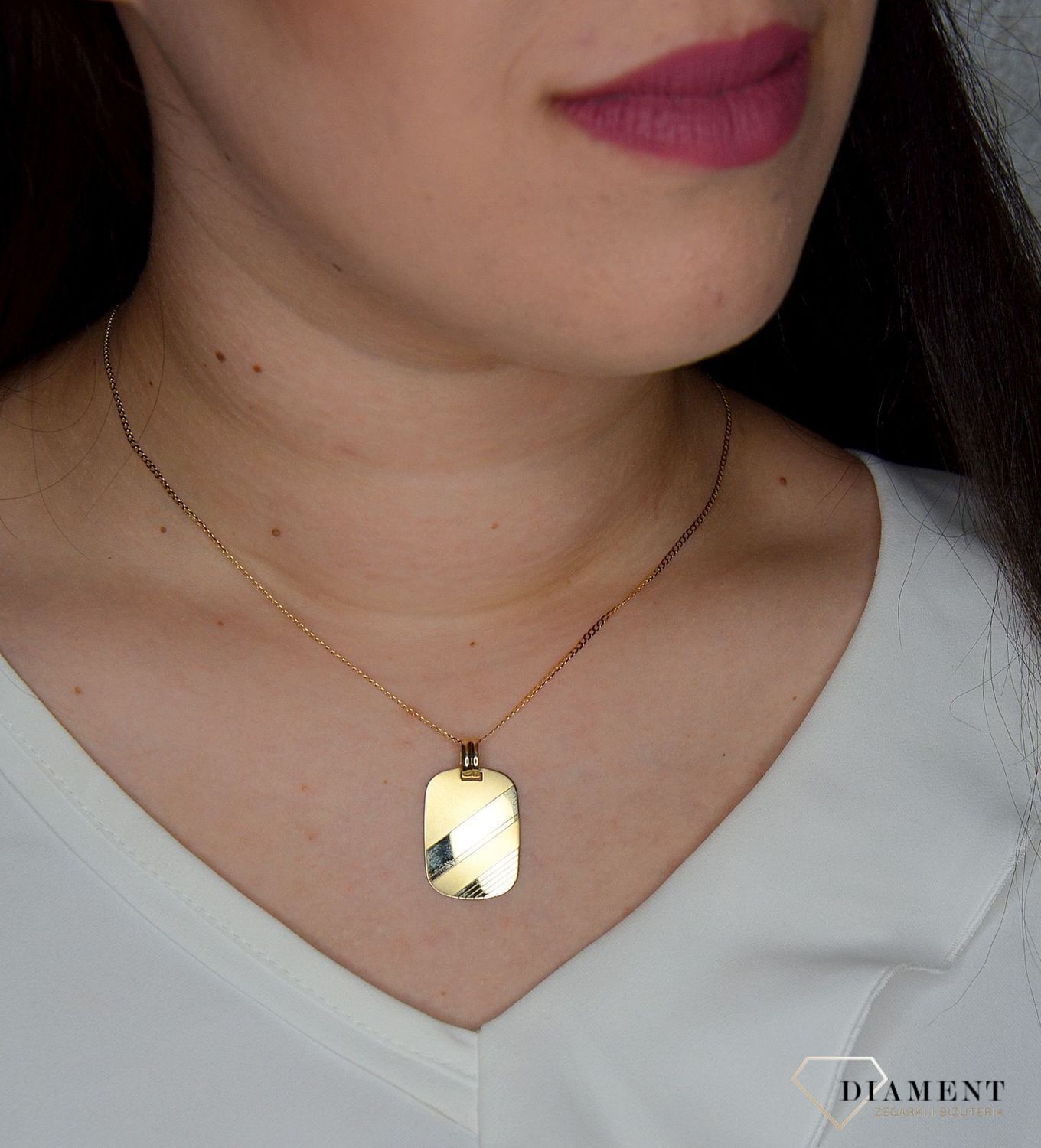 Złota zawieszka 585 mat i połysk DIA-ZAW-0962-585.jpg