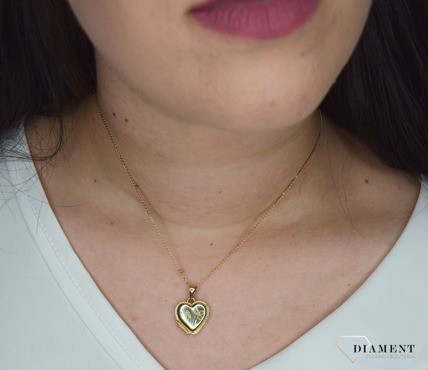 Złota zawieszka 585 puzderko serce DIA-ZAW-0966-585.jpg